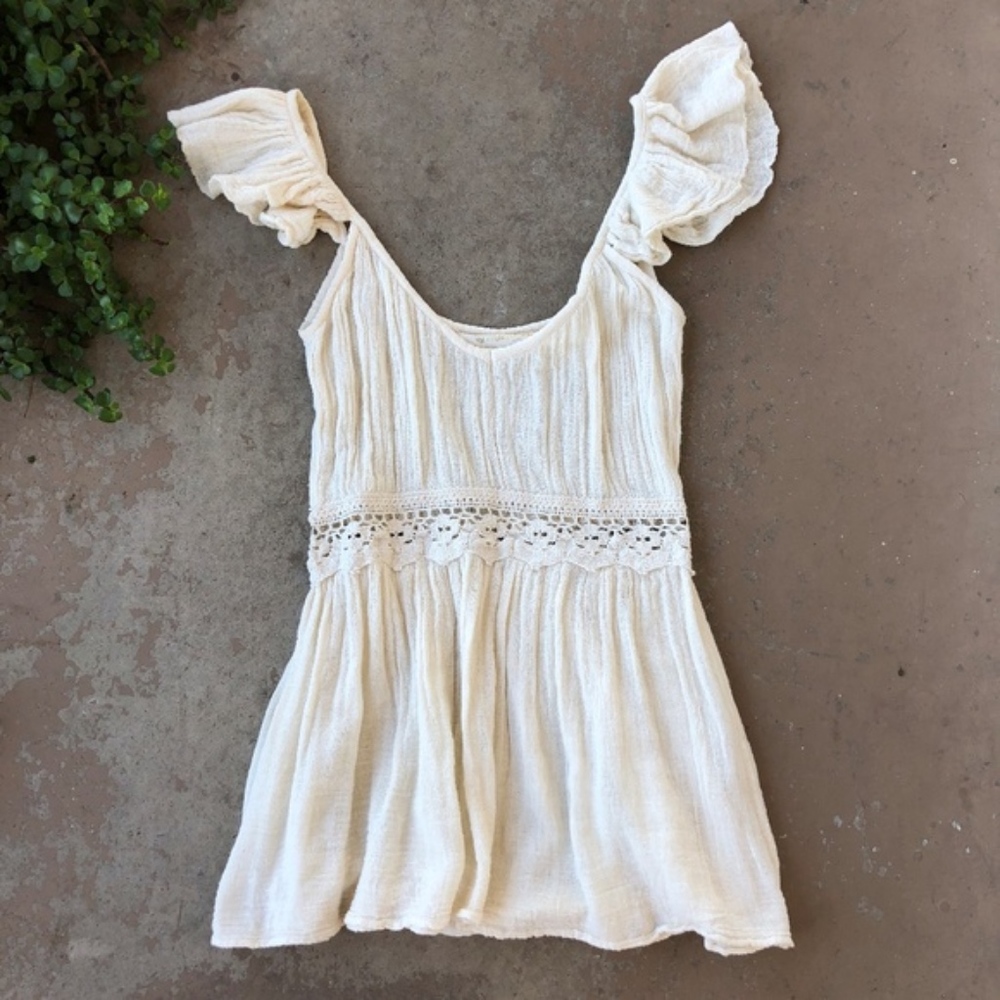 Jen's Pirate Booty Cream Gauze Mini Dress